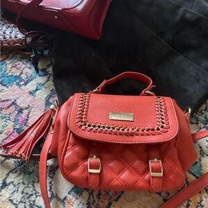 BCBG Red Quilted Satchel